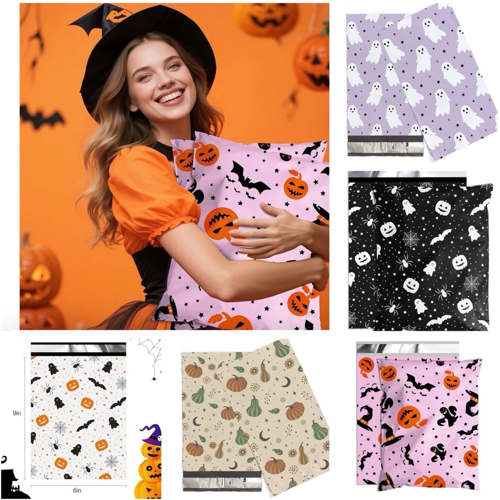 10 Poly Mailers 6x9 Variety Pack Halloween NIP